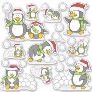 Pegatina Pingüinos navidades