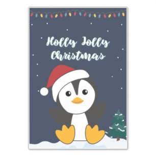 Pegatina Pingüinos Navidades Nieve Animales De Invierno Pin