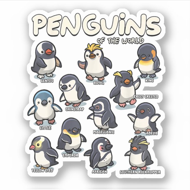 Pegatina Pingüinos Pingüinos Animales del Amor Pingüino Mun (Anverso)