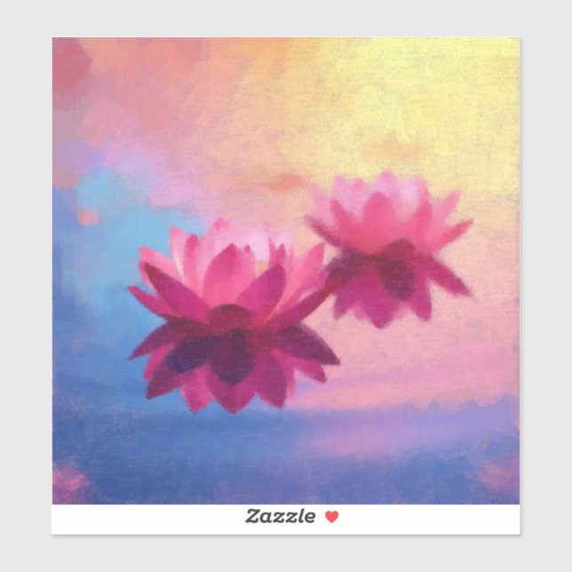 Pegatina Pink Abstract Lotus (Hoja)