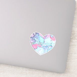 Pegatina Pink and Blue Marble Texured Heart Vinyl