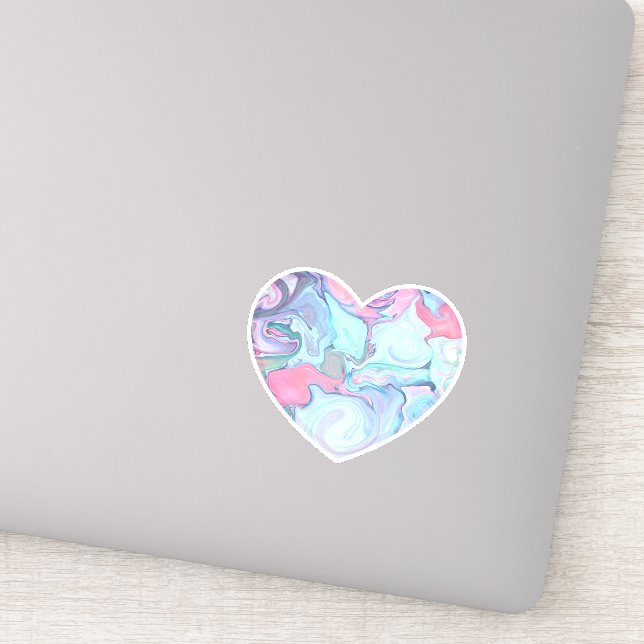 Pegatina Pink and Blue Marble Texured Heart Vinyl (Detalle)