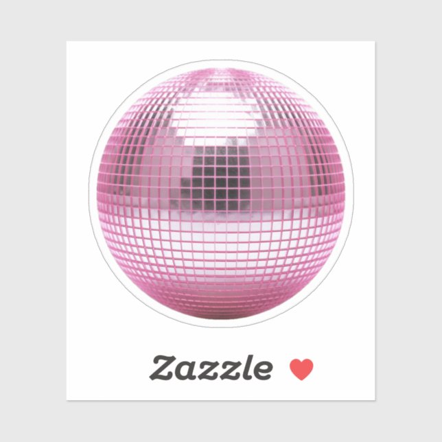 Pegatina pink disco mirror ball (Hoja)