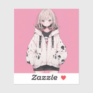 Pegatina Pink Girl | 東京娘 GenerartiveAI シール