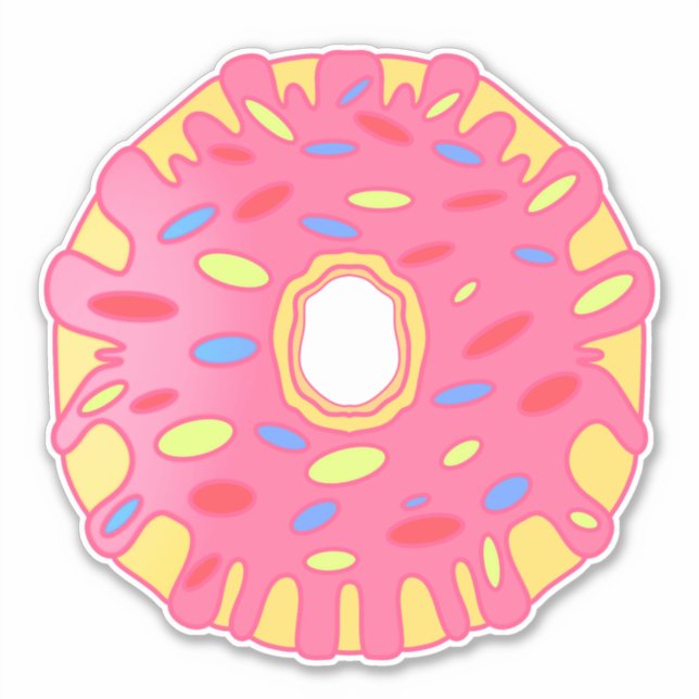 Pegatina Pink Glazed Donut (Anverso)