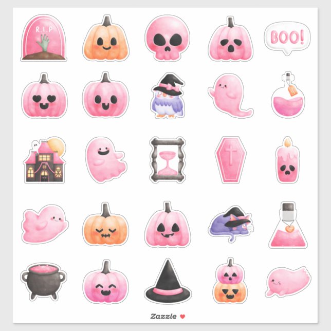 Pegatina Pink Halloween (Hoja)