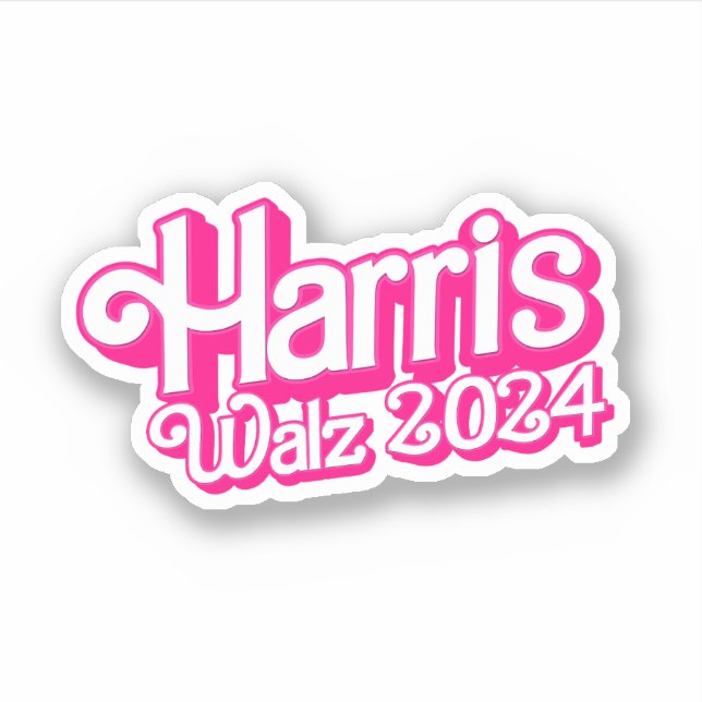Pegatina Pink Harris Walz 2024 (Anverso)