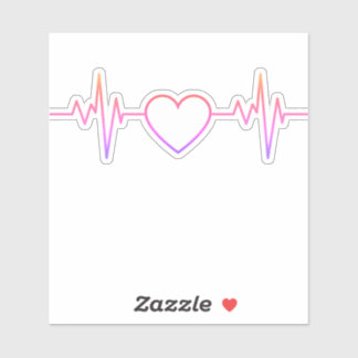 Pegatina Pink Heart Beat EKG
