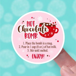 Pegatina Pink Hot Cocoa Bomba Chocolate Instrucciones para