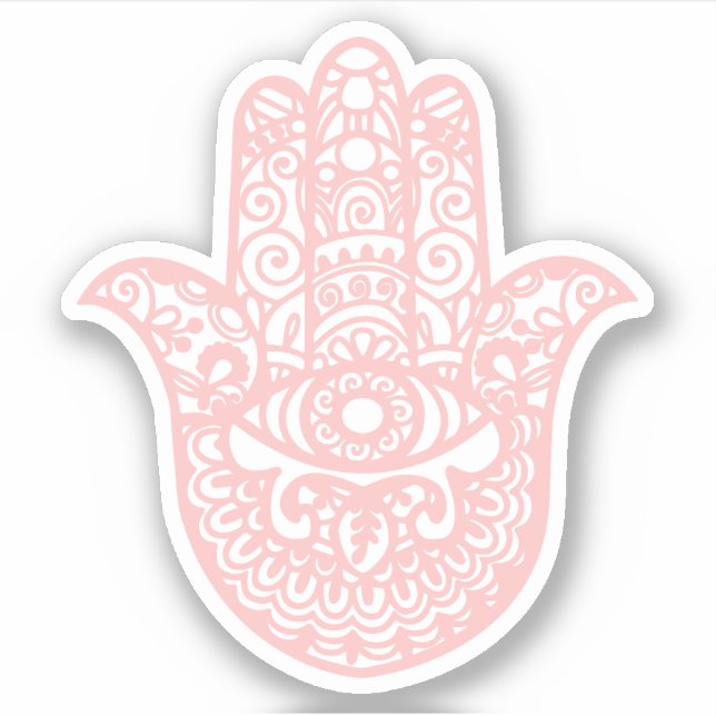 Pegatina Pink Khamsa Hand Buena suerte (Anverso)