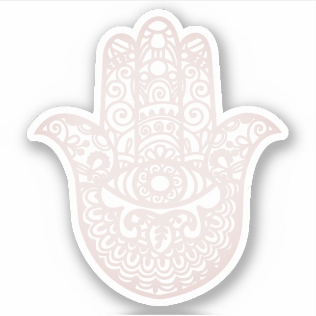 Pegatina Pink Khamsa Hand Buena suerte (Anverso)