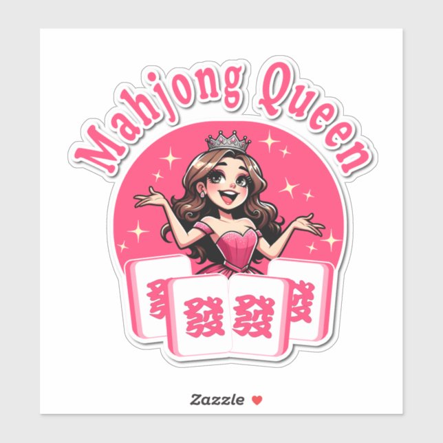 Pegatina Pink Mahjong Queen (Hoja)