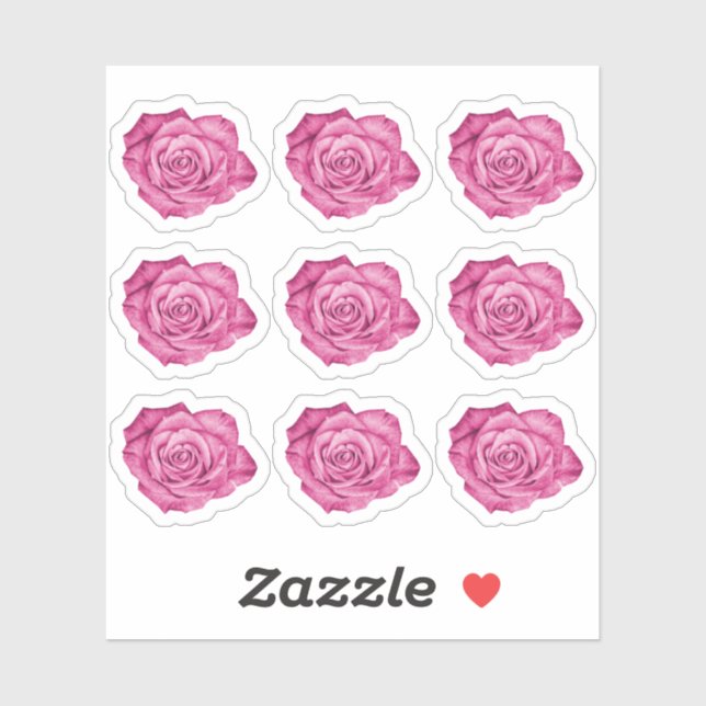 Pegatina Pink Rose Elegant Floral Planner / Hoja Scrapbook (Hoja)