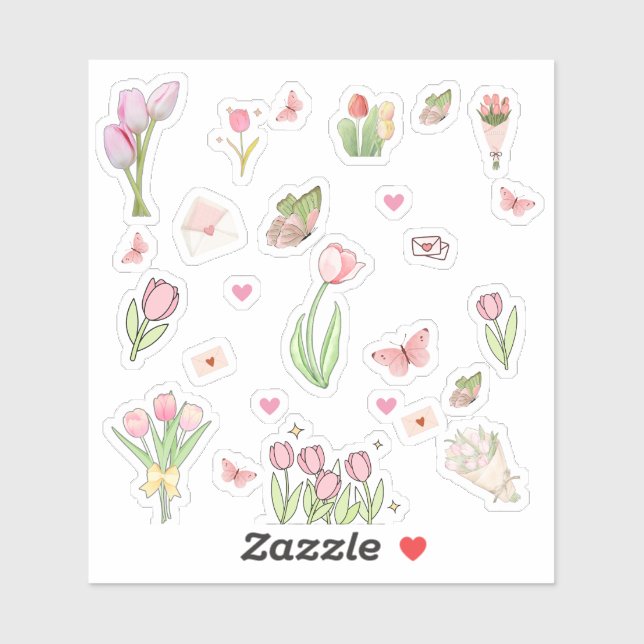 Pegatina Pink Tulip Stickers (Hoja)