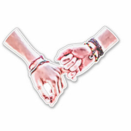 Pegatina Pinky Swear romance Lovers Manos Pintura digital