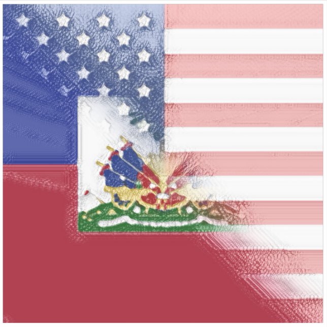 Pegatina Pintada la bandera de Haití en Estados Unidos | Me (Anverso)