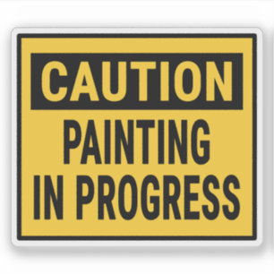 Pegatina Pintado De Precaución En Curso
