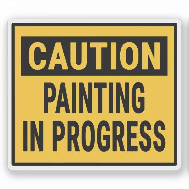 Pegatina Pintado De Precaución En Curso (Anverso)