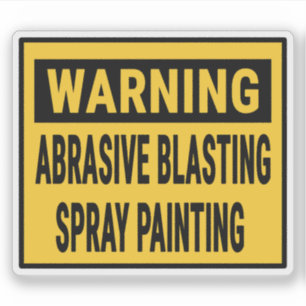 Pegatina Pintado de pulverización abrasiva de advertencia