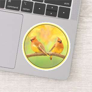 Pegatina Pintado de Waxwing Cedar - Pájaro salvaje A origin