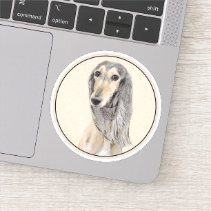 Pegatina Pintado Saluki (Amanecer) - Arte Perro Original Cu