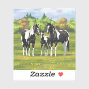 Pegatina Pinto Negro Pintando Cuatrillos De Hornos En Paste