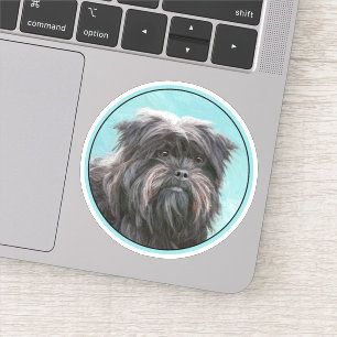 Pegatina Pintura Affenpinscher - Arte Perro Original Cuto