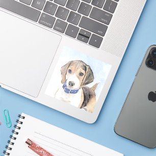 Pegatina Pintura Beagle - Arte Perro Original Cuto