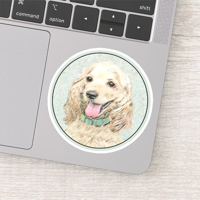 Pegatina Pintura Buff de Cocker Spaniel - Arte Perro Origin (Detalle)