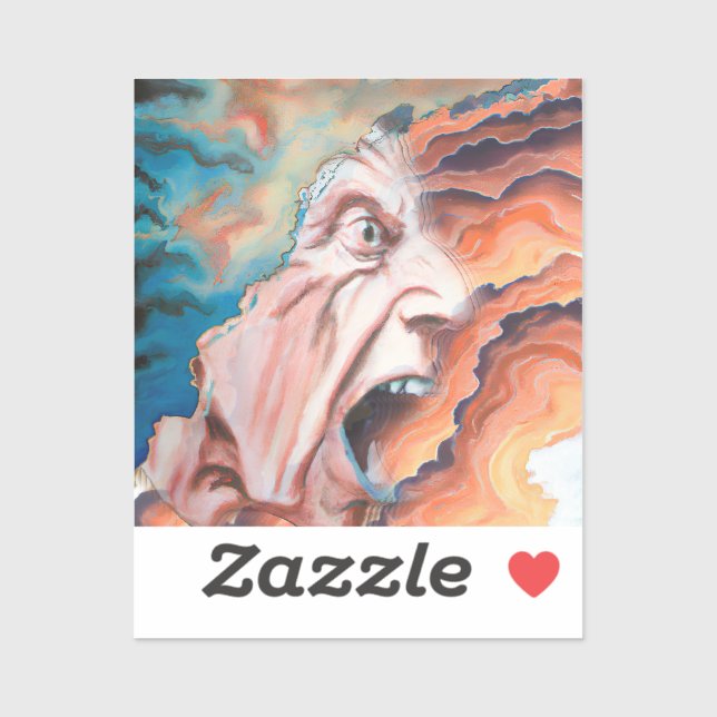 Pegatina Pintura de aceite de ondas de pánico (Hoja)