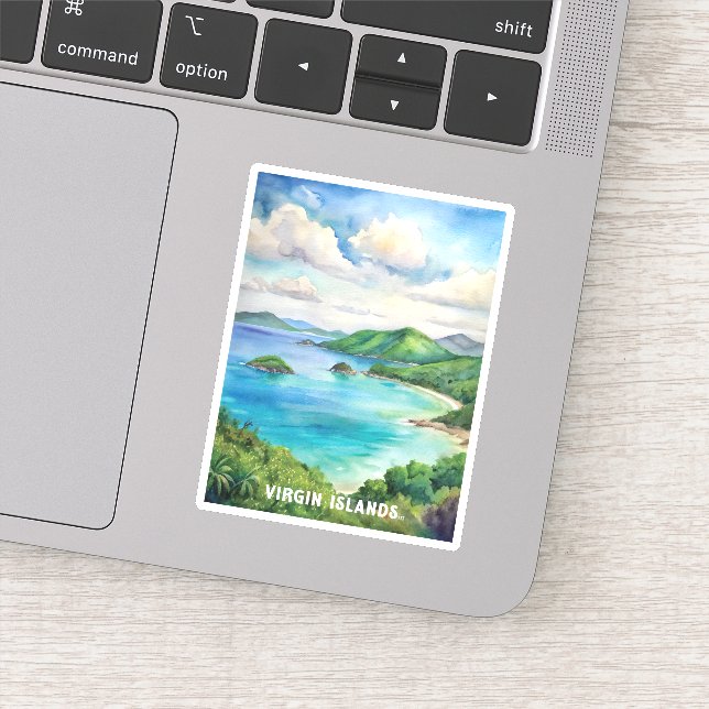 Pegatina Pintura de acuarela del Parque Nacional de las Isl (Detalle)