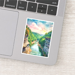 Pegatina Pintura de acuarela del Parque Nacional del Valle