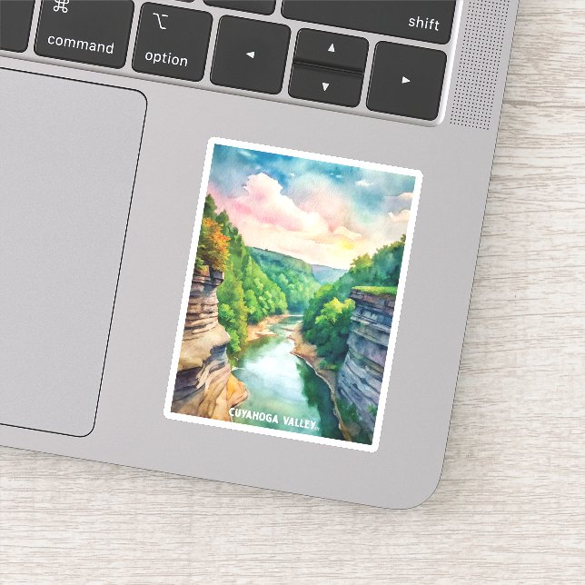 Pegatina Pintura de acuarela del Parque Nacional del Valle  (Detalle)
