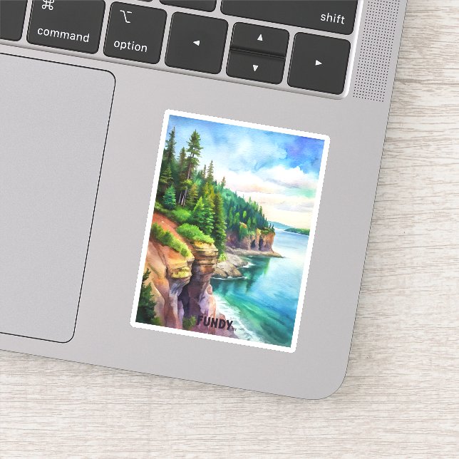 Pegatina Pintura de acuarela del Parque Nacional Fundy (Detalle)