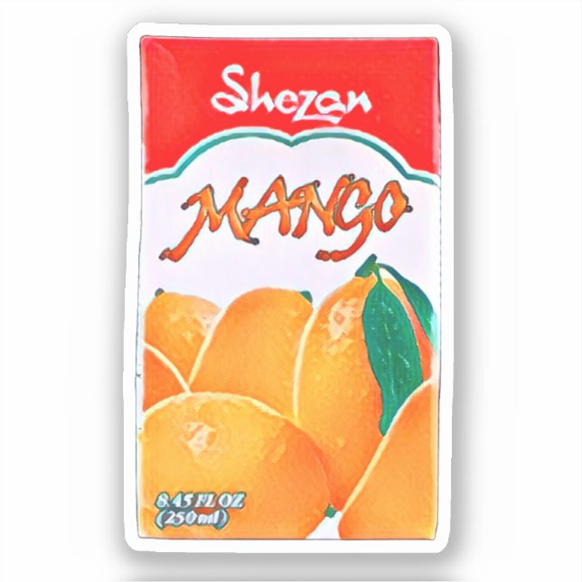 Pegatina Pintura de acuarela Shezan Mango Juice Desi (Anverso)