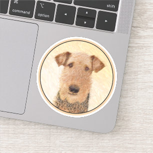 Pegatina Pintura de Airedale Terrier - Arte original y boni