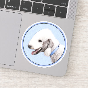 Pegatina Pintura de Bedlington Terrier - Original Perro Art