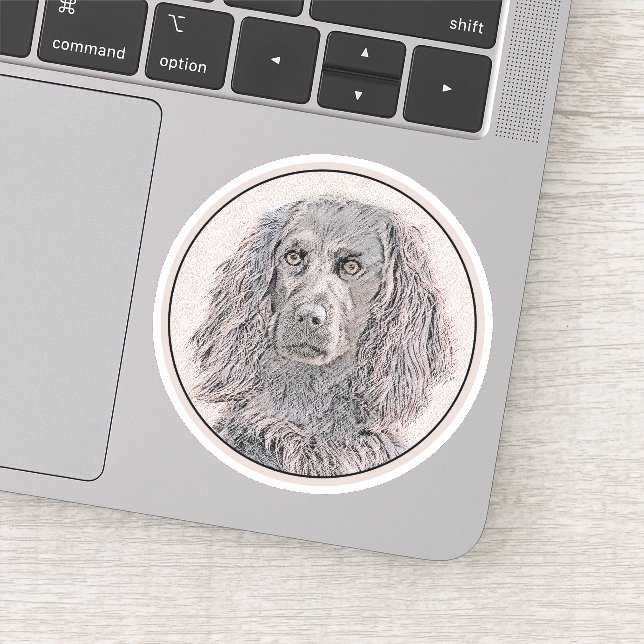 Pegatina Pintura de Boykin Spaniel - Arte de Perro Original (Detalle)