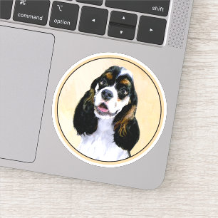 Pegatina Pintura de Cocker Spaniel (Parti) - Arte Perro Ori