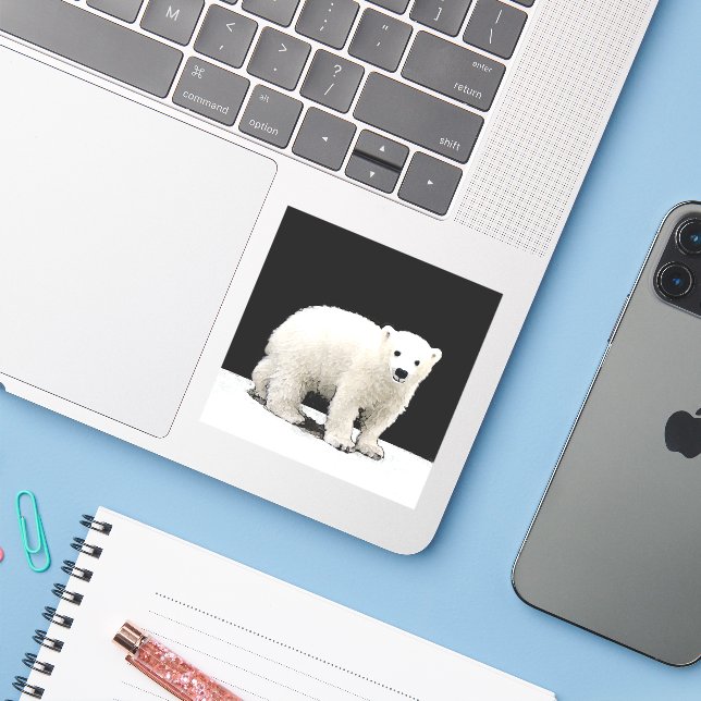 Pegatina Pintura de cubo de oso polar - Arte original de vi (Ordenado portátil con iPhone)