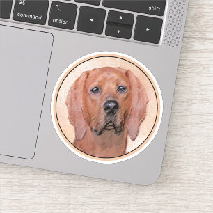 Pegatina Pintura de esquinas rojas - Arte de perros origina