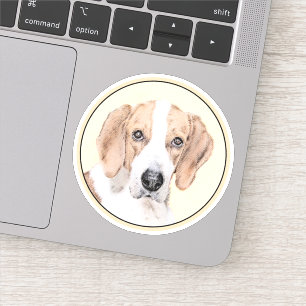 Pegatina Pintura de Foxhound estadounidense - Arte de Perro
