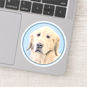 Pegatina Pintura de Golden Retriever - Cute original Dog Ar