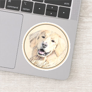 Pegatina Pintura de Golden Retriever - Cute original Dog Ar