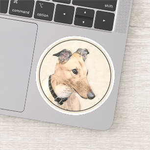 Pegatina Pintura de Greyhound - Arte de perros original muy