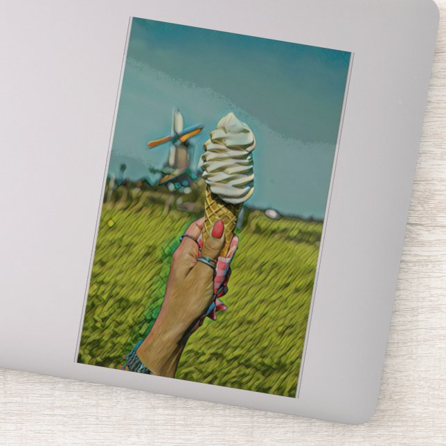 Pegatina Pintura de helados de época (Detalle)