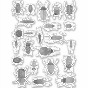 Pegatina Pintura de insectos y insectos de escarabajos de t