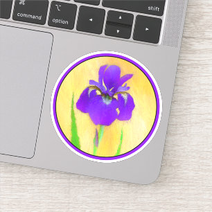 Pegatina Pintura de iris con barba de urple - Arte de flore