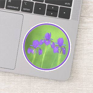 Pegatina Pintura de iris morado - Arte de flores original