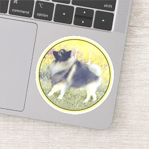 Pegatina Pintura de Keeshond Aspen - Arte Perro Original Cu